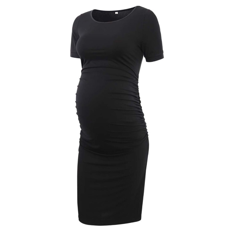 Women's Ruched Maternity Bodycon Dress Medium